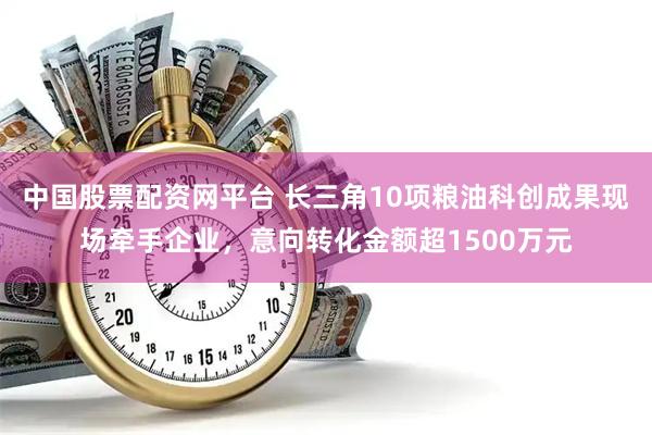 中国股票配资网平台 长三角10项粮油科创成果现场牵手企业,意向转化金额超1500万元